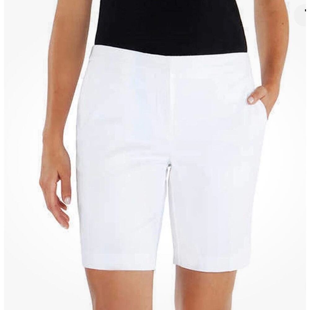 NWT Mario Serrani Italy Women White Comfort Stretch Short Tummy Control Size 8